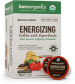 Bareorganics 13180 Focus Coffee With Superfoods, Organic Probiotic Coffee, 10 Single Serve Cups