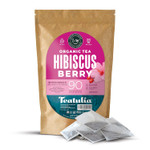 Teatulia Organic Hibiscus Berry Tea Bags (90 Square Tea Bags) | 100% Compostable | Sustainably Grown In Egypt | Hibiscus & Rose Hips