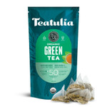 Teatulia Organic Green Tea Bags (50 Pyramid Teabags) Whole Flower | 100% Compostable | Sustainably Grown In Bangladesh