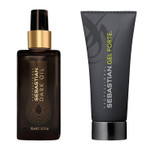 Sebastian Professional Dark Oil & Gel Forte, Lightweight Hair Oil And Shimmering Hold Gel With No Sticky Feel