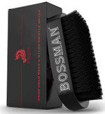 Bossman Beard Brush For Men - Hand Held Boar & Nylon Bristle Brush - Detangling Brush For Beard And Hair Care