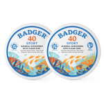 Badger Coral Reef Safe Sunscreen Tin, Spf 40 Zinc Oxide Sunscreen, Broad Spectrum, Water Resistant, Travel Size Sunscreen, Sun Skin Care, Unscented, 2.4 Oz (2 Pack)2.4 Ounce (Pack Of 2)
