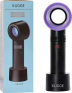 Kugge Mini Bladeless Eyelash Fan Dryer, Portable Upgraded Rechargeable Handheld Lash Fan For Eyelash Extension Application (Black)Black