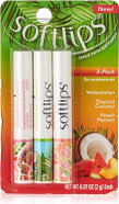 Softlips Limited Edition Tropical Flavors Set: Peach Passion, Tropical Coconut, Watermelon (3 Sticks) Softlips Limited Edition Tropical Flavors Set: Peach Passion, Tropical Coconut, Watermelon (3 Sticks)