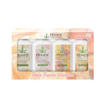 Hempz Fresh Fusion (2.25 Oz 4 Pack) Sugar Cane & Papaya, Pink Pomelo & Himalayan Sea Salt, Pink Citron & Mimosa Flower, Citrine Crystal & Quartz Moisturizer - Mini Travel Lotion for Women or Men