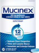 Mucinex Chest Congestion, Expectorant 12 Hour Extended Release Tablets, 20Ct, 600Mg Guaifenesin With Extended Relief Of Chest Congestion Caused By Excess Mucus. Thins And Loosens Mucus Mucinex Chest Congestion, Expectorant 12 Hour Extended Release Tablets, 20Ct, 600Mg Guaifenesin With Extended Relief Of Chest Congestion Caused By Excess Mucus. Thins And Loosens Mucus