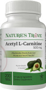 Nature'S Trove Acetyl L-Carnitine (Alcar) 500 Mg 200 Vegetarian Capsules