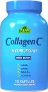Collagenc - Collagen Hydrolysate Capsules With Biotin By Alfa Vitamins - Anti-Aging Nutritional Supplement For Skin, Nails & Hair Rejuvenation - Supports Bone & Muscle - Made In Usa - 180 Capsules Collagenc - Collagen Hydrolysate Capsules With Biotin By Alfa Vitamins - Anti-Aging Nutritional Supplement For Skin, Nails & Hair Rejuvenation - Supports Bone & Muscle - Made In Usa - 180 Capsules