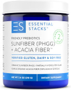 Essential Stacks Organic Sunfiber Prebiotic Fiber (Partially Hydrolyzed Guar Gum/Phgg) With Acacia Fiber Powder - Gluten Free, Non-Gmo & Unflavored Soluble Fiber (7.4 Oz)