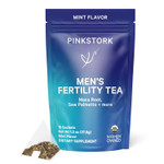 Blue Stork Men'S Fertility Tea: Organic Fertility Supplements For Men, Green Tea, Maca Root, And Ginkgo Biloba For Male Reproductive Health, Mint, 30 Cups