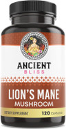 Ancient Bliss Lion'S Mane Supplement (2 Month Supply)- 120 Vegan Mushroom Capsules- May Supports Mental Clarity, Energy & May Focus- Memory & Immune Support Mushroom Supplement