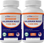Vitamatic Valerian Root 1300 Mg 240 Capsules - 4X Concentrated Extract (Pack Of2) Vitamatic Valerian Root 1300 Mg 240 Capsules - 4X Concentrated Extract (Pack Of2)