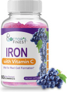 Doctors Orders Iron 10Mg Vitamin C Gummies, Vegetarian Gmo-Free Gluten Free, Great Tasting Natural Grape Flavor Gummy Vitamins, Dietary Supplement, Red Cell Formation, For Adults And Kids, 60 Gummies
