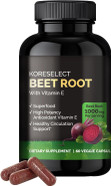 "Beet Root 1000mg Capsules with Vitamin E – 60 Vegan Capsules for Immune Support and Athletic Performance, Suitable for Women and Men."