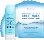 Ebanel Bundle Of Gentle Exfoliating Face Scrub Peeling Gel 4.12 Oz, And 15 Pack Collagen Face Mask