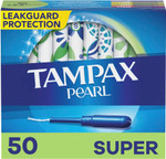 Tampax Pearl Tampons Super Absorbency, With Leakguard Braid, Unscented, 50 Count Tampax Pearl Tampons Super Absorbency, With Leakguard Braid, Unscented, 50 Count