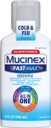 Mucinex Fast-Max Maximum Strength All-In-One Cold & Flu, 9 Oz Bottle, For Use On Headaches, Body Pain, Sore Throats, Fevers, Chest Congestion, Cough, Nasal/Sinus Congestion, And Sinus Pressure