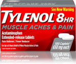 Tylenol 8 Hour Muscle Aches & Pain Acetaminophen Tablets For Muscle & Joint Pain, 100 Ct