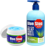 Blue Stop Max Pump And Jar Bundle - Every Day, Every Ache. Safe Relief - 3 In 1 Product Relieves Body Aches, Supports Joints & Nourishes The Skin
