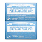 Dr. Bronner'S - Pure-Castile Bar Soap (Baby Unscented, 5 Ounce, 2-Pack) - Made With Organic Oils, For Face, Body, Hair, Gentle For Sensitive Skin, Babies, No Added Fragrance, Biodegradable, Vegan Dr. Bronner'S - Pure-Castile Bar Soap (Baby Unscented, 5 Ounce, 2-Pack) - Made With Organic Oils, For Face, Body, Hair, Gentle For Sensitive Skin, Babies, No Added Fragrance, Biodegradable, Vegan
