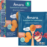 Amara Organic Baby Food - Stage 2 - Sweet Potato Raspberry - Baby Cereal To Mix W/Breastmilk, Water Or Baby Formula - Shelf Stable Baby Food W/Organic Fruit And Veggies - 5 Pouches 3.5Oz Per Serving Amara Organic Baby Food - Stage 2 - Sweet Potato Raspberry - Baby Cereal To Mix W/Breastmilk, Water Or Baby Formula - Shelf Stable Baby Food W/Organic Fruit And Veggies - 5 Pouches 3.5Oz Per Serving