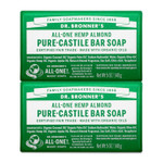 Dr. Bronner'S - Pure-Castile Bar Soap (Almond, 5 Ounce, 2-Pack) - Made With Organic Oils, For Face, Body And Hair, Gentle And Moisturizing, Biodegradable, Vegan, Cruelty-Free, Non-Gmo