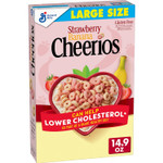 Strawberry Banana Cheerios Cereal, Limited Edition Happy Heart Shapes, Heart Healthy Cereal With Whole Grain Oats, Large Size, 14.9 Oz