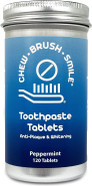 Chew Brush Smile Toothpaste Tablets 120 Count, Peppermint