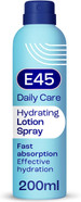 E45 Spray Moisturiser 200 ml - Daily Lotion Moisturiser Spray for Dry Sensitive Skin - Fast Absorbing Body Lotion Spray Moisturiser for Soft Skin and Lasting Hydration Suitable for Eczema Prone Skin E45 Spray Moisturiser 200 ml - Daily Lotion Moisturiser Spray for Dry Sensitive Skin - Fast Absorbing Body Lotion Spray Moisturiser for Soft Skin and Lasting Hydration Suitable for Eczema Prone Skin