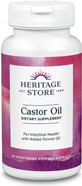 Heritage Store Castor Oil Supplement 725 Mg, Healthy Cleansing, Intestinal Balance & Digestion Support,* With Added Fennel Oil, 60 Servings, 60 Vegetarian Capsules