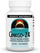Source Naturals Ginkgo-24 - Ginkgo Biloba Extract Supports Mental Acuity* - 40 Mg, 120 Tablets Source Naturals Ginkgo-24 - Ginkgo Biloba Extract Supports Mental Acuity* - 40 Mg, 120 Tablets