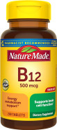 Nature Made Vitamin B12 500 Mcg, Dietary Supplement For Energy Metabolism Support, 200 Tablets, 200 Day Supply