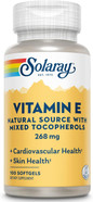 Solaray Vitamin E D-Alpha Tocopherol 268Mg (400 Iu) | Heart & Skin Health, Antioxidant Activity Support | 100Ct Solaray Vitamin E D-Alpha Tocopherol 268Mg (400 Iu) | Heart & Skin Health, Antioxidant Activity Support | 100Ct