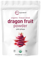 Organic Dragon Fruit Powder, 10Oz | 100% Natural Fruit Powder | Freeze-Dried Pink Pitaya Source | No Sugar & Additives | Great Flavor For Drinks, Smoothie, & Beverages | Non-Gmo & Vegan Friendly