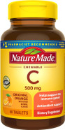 Nature Made Chewable Vitamin C 500 Mg, Dietary Supplement For Immune Support, 60 Tablets, 60 Day Supply