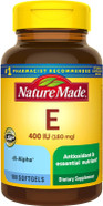 Nature Made Vitamin E 180 Mg (400 Iu) Dl-Alpha, Dietary Supplement For Antioxidant Support, 300 Softgels, 300 Day Supply