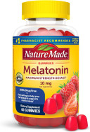 Nature Made Melatonin 10Mg Per Serving Gummies, Maximum Strength Dosage, 100% Drug Free Sleep Aid For Adults, 60 Melatonin Gummies, 30 Day Supply Nature Made Melatonin 10Mg Per Serving Gummies, Maximum Strength Dosage, 100% Drug Free Sleep Aid For Adults, 60 Melatonin Gummies, 30 Day Supply