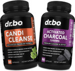 Activated Charcoal & Candi Cleanse Support - Organic Coconut Charcoal Pills & Anti Overgrowth Pills For Stomach Gas And Bloating For Men Women Kids - Oral Herbal Oregano & Caprylic Acid Capsules