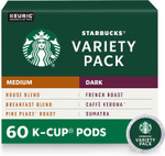 Starbucks K-Cup Coffee Podsã¢ÂMedium & Dark Roast Variety Pack For Keurig Brewersã¢Â100% Arabicaã¢Â6 Boxes (60 Pods Total) Starbucks K-Cup Coffee Podsã¢ÂMedium & Dark Roast Variety Pack For Keurig Brewersã¢Â100% Arabicaã¢Â6 Boxes (60 Pods Total)