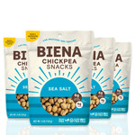 Biena Crispy Roasted Chickpea Snacks, Sea Salt, High Protein Snacks, High Fiber Snacks, Gluten Free, Plant-Based, Healthy Snacks For Adults And Kids, 4-Pack 5 Ounce Bags Biena Crispy Roasted Chickpea Snacks, Sea Salt, High Protein Snacks, High Fiber Snacks, Gluten Free, Plant-Based, Healthy Snacks For Adults And Kids, 4-Pack 5 Ounce Bags