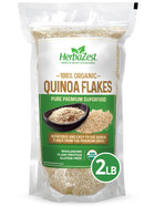 Herbazest Quinoa Flakes (2 Lb) - Usda Certified Organic - Vegan, Non-Gmo & Gluten Free - Pure Quality Superfood For Breakfast, Snacks, Desserts & More