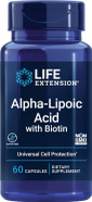 Life Extension Alpha-Lipoic Acid With Biotin, For Cell Protection, Universal Antioxidant For Liver & Nerve Health, Gluten-Free, Non-Gmo, 60 Capsules Life Extension Alpha-Lipoic Acid With Biotin, For Cell Protection, Universal Antioxidant For Liver & Nerve Health, Gluten-Free, Non-Gmo, 60 Capsules