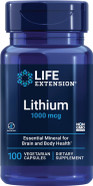 Life Extension Lithium 1000 Mcg - For Brain Health, Anti-Aging & Longevity - Memory & Cognition, Mood Support Supplement -Once Daily - Gluten-Free, Non-Gmo - 100 Count