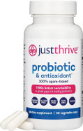 Just Thrive Probiotic & Antioxidant Supplement - 100% Spore-Based Digestive And Immune Support - Gluten Free, 30 Caps