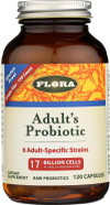 Flora - Adult'S Probiotic Blend, Six Adult-Specific Strains, Gluten Free, Raw Probiotic With 17 Billion Cells, 120 Vegetarian Capsules