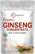 Micro Ingredients Maximum Strength Organic Korean Ginseng Root 200:1 Powder, 4 Ounce, Red Panax Ginseng Powder, Active Ginsenosides, Vegan Friendly Micro Ingredients Maximum Strength Organic Korean Ginseng Root 200:1 Powder, 4 Ounce, Red Panax Ginseng Powder, Active Ginsenosides, Vegan Friendly