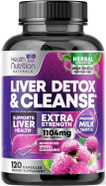 Gentle Liver Cleanse Detox & Repair Formula - Herbal Liver Support Supplement: Milk Thistle With Silymarin, Artichoke Extract, Dandelion, Beet, Chicory Root, & Turmeric For Liver Health - 180 Capsules