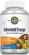 Kal Enhanced Energy Supplements, Whole Food Chewable Multivitamin With Iron, 3 Daily, 23 Essential Vitamins And Minerals, Super Foods, Enzymes, Mango Pineapple Flavor, 60-Day Guarantee, 20 Serv, 60Ct
