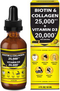 Nature Manu-Premium 25,000Mcg Liquid Biotin & Collagen+20,000Iu Vitamin D3 All-In-One Wellness Daily Drops. Supports Healthy Skin, Stronger Nails, Hair Growth. Tasty Strawberry Flavor - 2 Fl Oz/60 Ml Nature Manu-Premium 25,000Mcg Liquid Biotin & Collagen+20,000Iu Vitamin D3 All-In-One Wellness Daily Drops. Supports Healthy Skin, Stronger Nails, Hair Growth. Tasty Strawberry Flavor - 2 Fl Oz/60 Ml