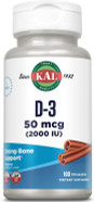 Kal Vitamin D3 Chewables 50 Mcg, Vitamin D 2000 Iu As Cholecalciferol, Sugar Free, Natural Cinnamon Flavor D3 Vitamin, Immune Support & Bone Health, 100 Servings, 100 Chewables